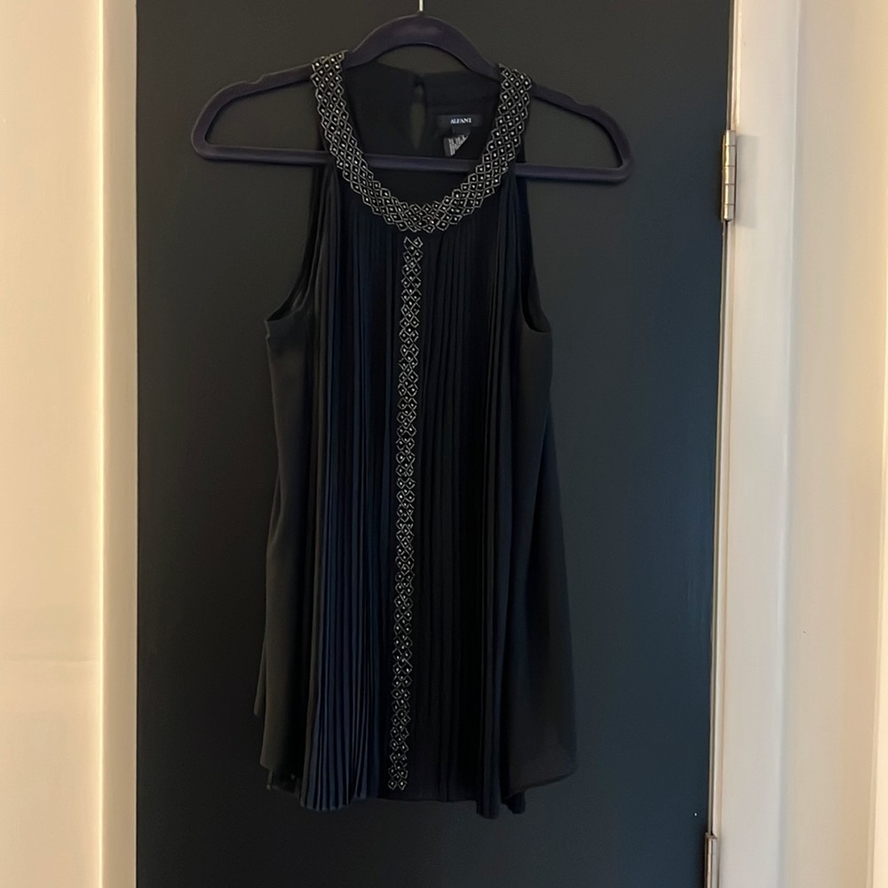 Alfani Dressy Black Chiffon Blouse